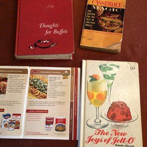 JELLO COOK/RECIPE BOOKS 4 PC BNDLE 1953 1958 1974 2005 HARDCOVER & SOFTCOVER